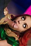 hùng cơ tiên sinh cosplay tên tóc đỏ Britney Amber đưa một Cumshot trên cô ấy Lưỡi