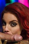 Chesty Cosplay kızıl saçlı Britney Amber alma bir guy Üzerinde onu dil
