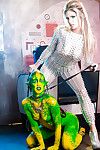 kinky Cosplay modelleri Eva Parcker ve Tiffany hottie Git melek Üzerinde melek