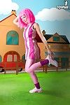 Pink hair cosplay