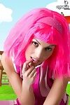 Pink hair cosplay