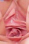 Roxy Lovette undressing and exposing her pink breach and uncovered feet in close up