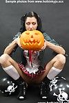 Halloween shoot with damp kinky jo spreading her ass and inserting toys cavernous whil