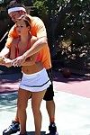 Keisha Grey plays sports outdoor with her boyfriends and then has sex