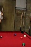 Busty babe Isis Love spreads her legs on the pool table for fucking