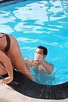 Shapely babe in bikini Rachel Starr enjoys fiery fucking in the pool