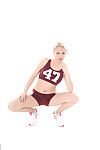 Sweet blonde gets undressed exclusive of her sporty outfits