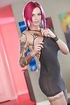 Fetish model Anna Bell Peaks flashing round butt and big boobs