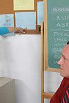 Sticky blonde bookworm pretty gets fucked by her teacher in the classroom.
