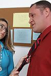 Sticky blonde bookworm pretty gets fucked by her teacher in the classroom.