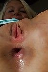 Chunky blonde chick Layla Price pinching her nipples in close ups