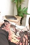 Glamorous Latina pornstar Gabriella Ford giving a blowjob in spandex pants