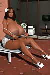 Titsy swarthy 3d bbw hottie showing her weighty milk cans outdoors