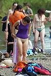 Amateur swinging nudists show off the goods in public