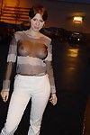 Youthful swinging nudists undressing and flashing in public