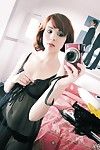 Teen dressed in sexy retro lingerie looks so nice and sexy