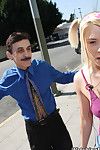 Sexy blonde  brittany angel goes black in abdomen of her father