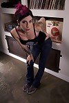 Infant milf doll Joanna Angel shows off her ass in inflexible jeans