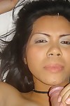 Cute Thai rod pretty Fone gets sheltered in sperm after lying back for a fuck