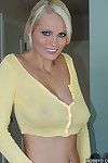 Graceful blond temptress demonstrating her ravishing round boobs