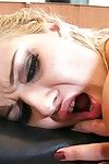 Golden-haired babe smoking with a gag in her maw in a dirty Fuck and play activity