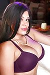 Chesty brunette solo example Satinee Capona letting enormous knockers loose
