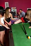 Lost gamble ends in embarrassed nudity and a milking by 3 girls