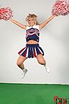 Blonde cheerleader babe Tiffany Rousso exposing big all accustomed tits