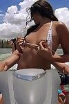 These two amateur sluts were out on the water, flashing their tits and giving blowjobs while they zipped around the lake on jetskis. After that they took the party back to their boat so they could get their tight amateur pussies fucked!