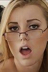 Naughty coed in glasses Jessie Rogers gets her cunt licked and nailed