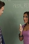 Coed with small tits Mischa Brooks pleases her tutor with her fur pie