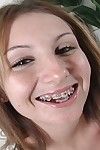 Braces teen Joelle blows dick then gets her pussy filled with goo