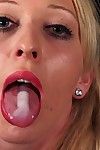 Spunk on her tongue