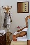 Aziatische Brunette haar Miyuki zoon is doen Een Geweldig massage naar haar klanten ramrod