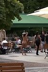 Darling purchases stripped, united up and fucked outdoor in public places