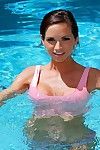 It takes a bad girl like Ashley Sinclair to go pool-hopping in broad daylight with her boyfriend. Soon as this babe hot the water, Ashley got her tits out and started playing with studs dick. She sucked and penetrated him while bro got it all on camera!