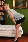 Smiley short-haired granny with ample ass acquires rid of her clothing