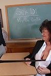 Huge boner gets drained by granny teacher Debella\'s oral techniques