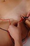 Testing a babe with wired and toyfucked pussy