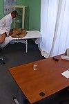 Blonde gets dizzy at doctors office and ends up dug