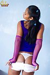 Indian Asha Kumara slides down shorts to reveal white thong