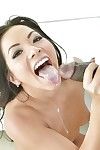 Brunette Asian pornstar Morgan Lee giving massive black cock interracial bj