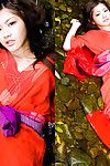 리카 Sato 아시아 링 보 에 곡선 에 다채로운 욕조 장