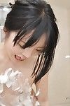 Cuddly oriental juvenile with shaved cooter Reika Hayano glorious bath