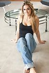 Sexy teen cassidy cole in halter top and tight jeans that she pulls down reveali
