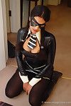 Sexy asian latex fetish girl in full fucking-rubber suit