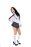 Chicito dark brown apolonia in her slutty school outfits