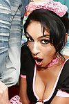 Cute babe Persia jumps not including uniform when she sees a monster cock