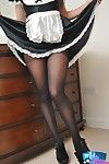 Dark hair juvenile in maid uniform