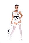 Skin diamond in maid outfits and white stockings